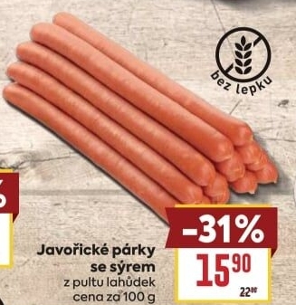 Párky javořické se sýrem