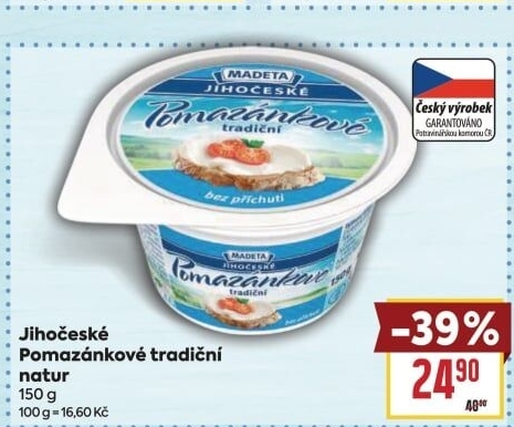 Tradiční pomazánkové Jihočeské Madeta