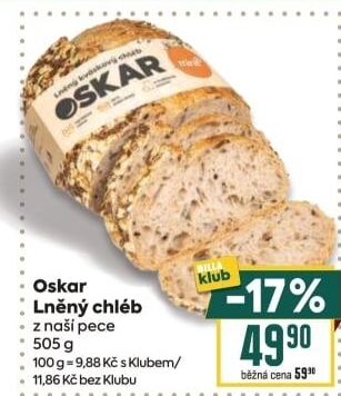 Chléb lněný Oskar Minit
