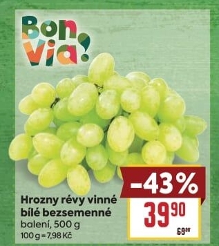 Hrozny bílé bezsemenné Billa Bonvia