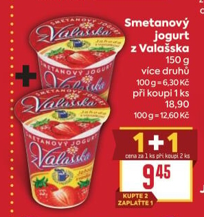 Jogurt smetanový ochucený z Valašska Mlékárna Valašské Meziříčí