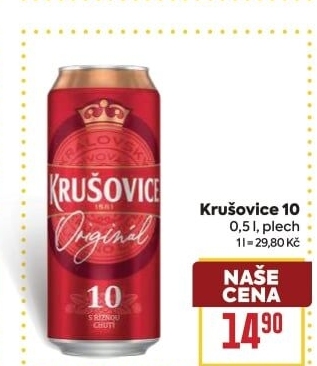 Pivo světlé výčepní Originál Královská 10° Krušovice
