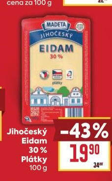 Sýr Eidam Jihočeský 30% Madeta