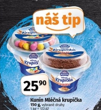 Mléčná krupička Mlékárna Kunín