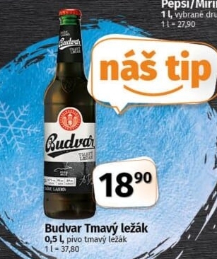 Pivo tmavý ležák Budweiser Budvar
