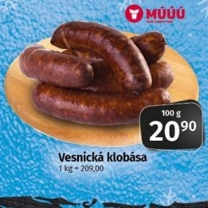Vesnická klobása Maso Uzeniny Písek
