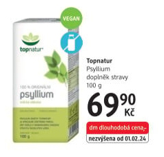 Doplněk stravy na podporu funkce střev Psyllium Topnatur
