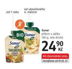 Kapsička do ručičky ovocná bio Smícháček Sunar