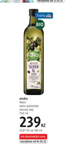 Olivový olej extra panenský Natives dm Bio