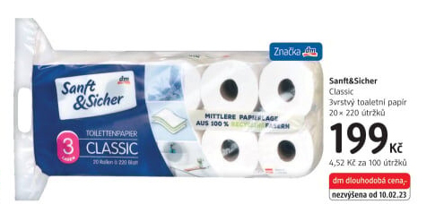 Toaletní papír 3vrstvý Sanft&amp