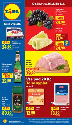 akční leták Lidl 26.2.2026-1.3.2026