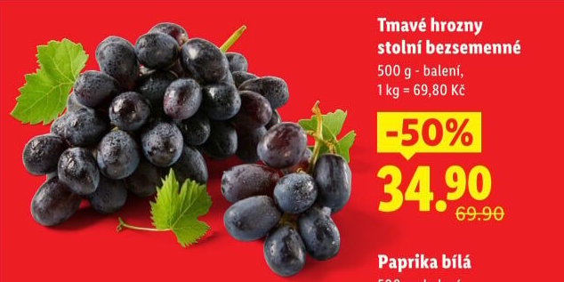 Hrozny tmavé bezsemenné