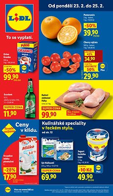akční leták Lidl 23.2.2026-25.2.2026