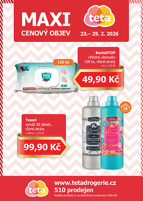 akční leták Teta drogerie 23.2.2026-25.2.2026