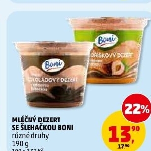 Dezert mléčný se šlehačkou Boni