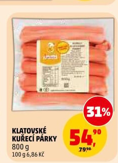 Kuřecí klatovské párky DZ Klatovy