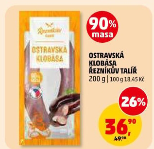 Ostravská klobása Řezníkův talíř