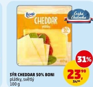 Sýr Cheddar 50% Boni