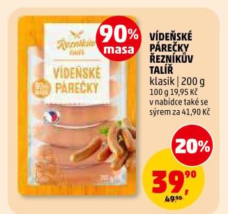 Vídeňské párečky Řezníkův talíř