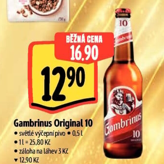 Pivo světlé výčepní Originál 10° Gambrinus