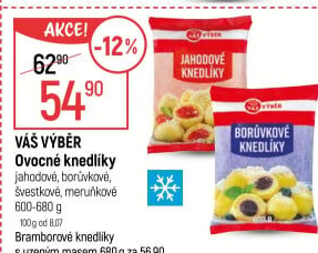 Knedlíky ovocné mražené Váš Výběr