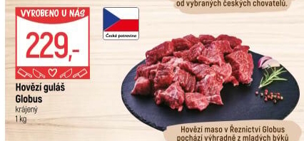 Hovězí maso na guláš Globus