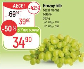 Hrozny bílé bezsemenné