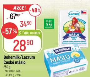 Máslo Opočenské Bohemilk