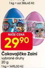 Čokoládové vajíčko s překvapením Zaini