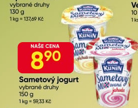Ochucený jogurt sametový Mlékárna Kunín