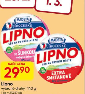 Tavený sýr Jihočeské Lipno Madeta