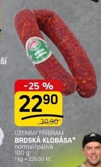 Brdská klobása Příbramská uzenina