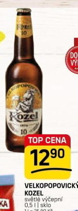 Pivo světlé výčepní 10°Velkopopovický Kozel