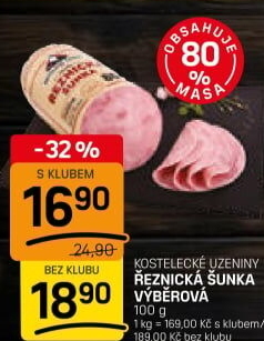 Šunka Řeznická výběrová Kostelecké uzeniny