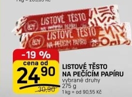 Těsto listové Lef