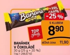 Tyčinka Banán v čokoládě Figaro