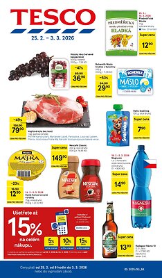 akční leták Tesco 25.2.2026-3.3.2026