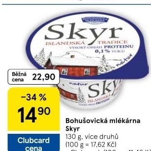 Dezert zakysaný bílý Skyr Bohušovická mlékárna
