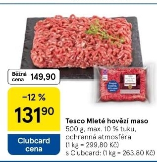 Hovězí mleté maso Tesco