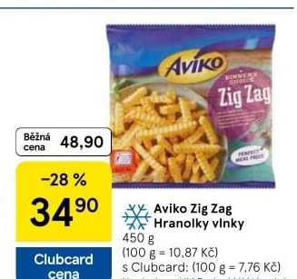 Hranolky vlnky mražené Zig Zag Aviko