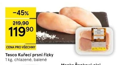 Kuřecí prsní řízky Tesco