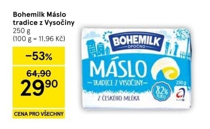 Máslo Opočenské Bohemilk