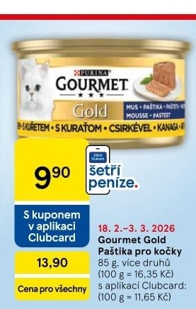 Paštika pro kočky Gold Gourmet Purina