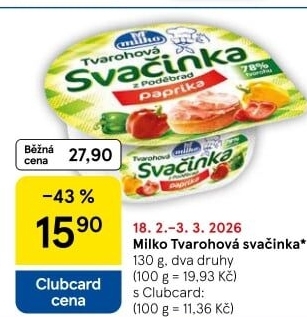 Svačinka zeleninový tvaroh Milko