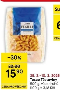 Těstoviny Tesco