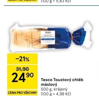 Toustový chléb Tesco