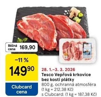 Vepřová krkovice bez kosti Tesco