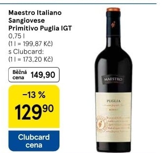 Víno Sangiovese Primitivo Vigne del Maestro