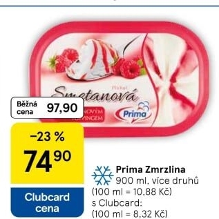 Zmrzlina ve vaničce Prima