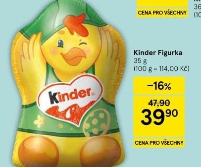 Čokoládové figurky velikonoční Kinder
